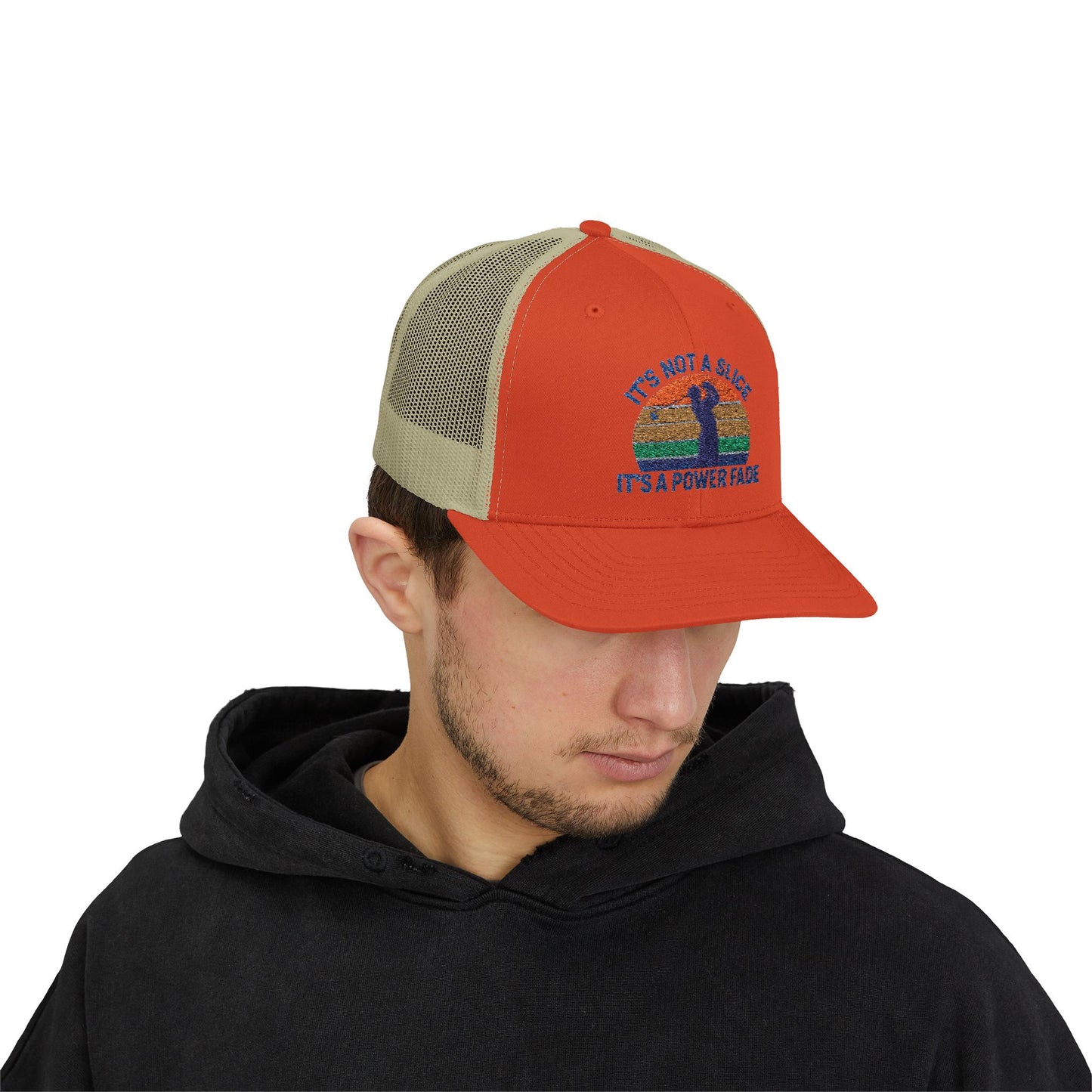 Colorful Power Fade Snapback Trucker Cap, Funny Golf Hat, Unique Baseball Cap, Gift for Golfers, Fashionable Outdoor Accessory