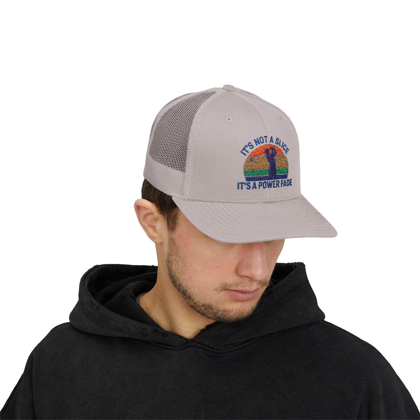 Colorful Power Fade Snapback Trucker Cap, Funny Golf Hat, Unique Baseball Cap, Gift for Golfers, Fashionable Outdoor Accessory