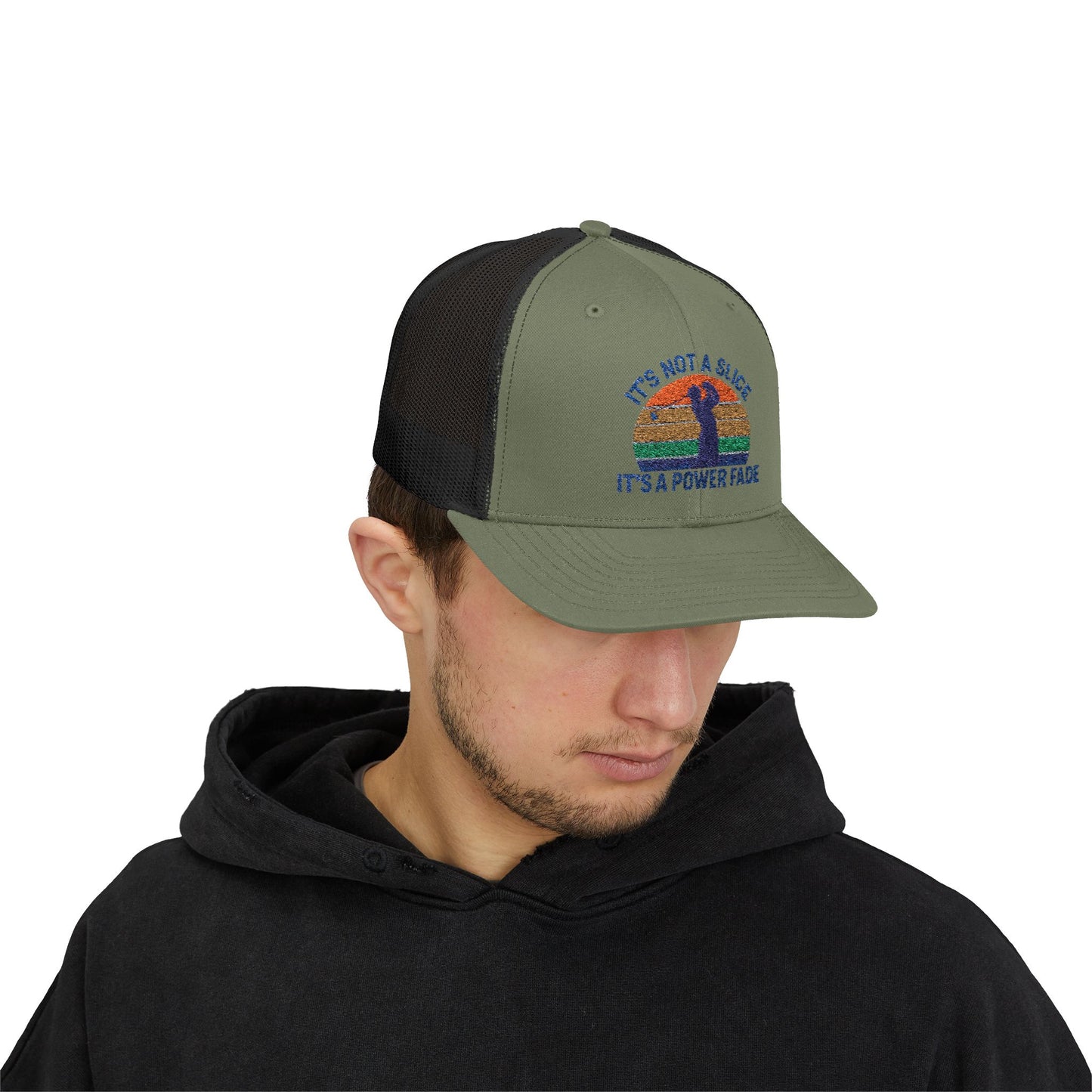 Colorful Power Fade Snapback Trucker Cap, Funny Golf Hat, Unique Baseball Cap, Gift for Golfers, Fashionable Outdoor Accessory