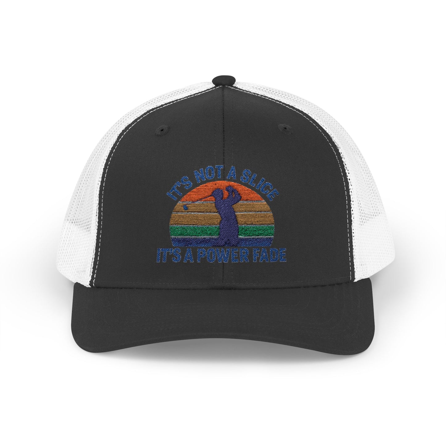 Colorful Power Fade Snapback Trucker Cap, Funny Golf Hat, Unique Baseball Cap, Gift for Golfers, Fashionable Outdoor Accessory