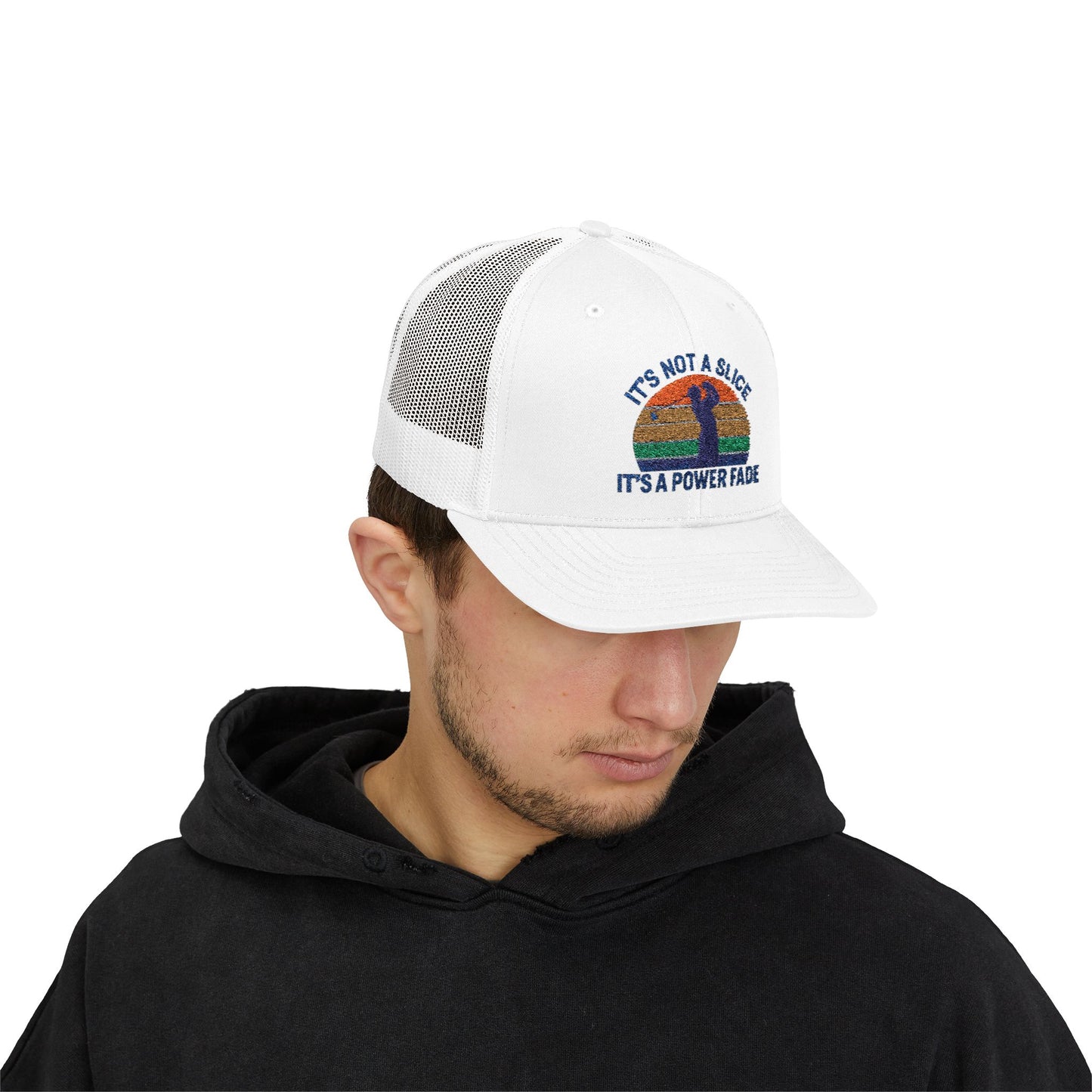 Colorful Power Fade Snapback Trucker Cap, Funny Golf Hat, Unique Baseball Cap, Gift for Golfers, Fashionable Outdoor Accessory