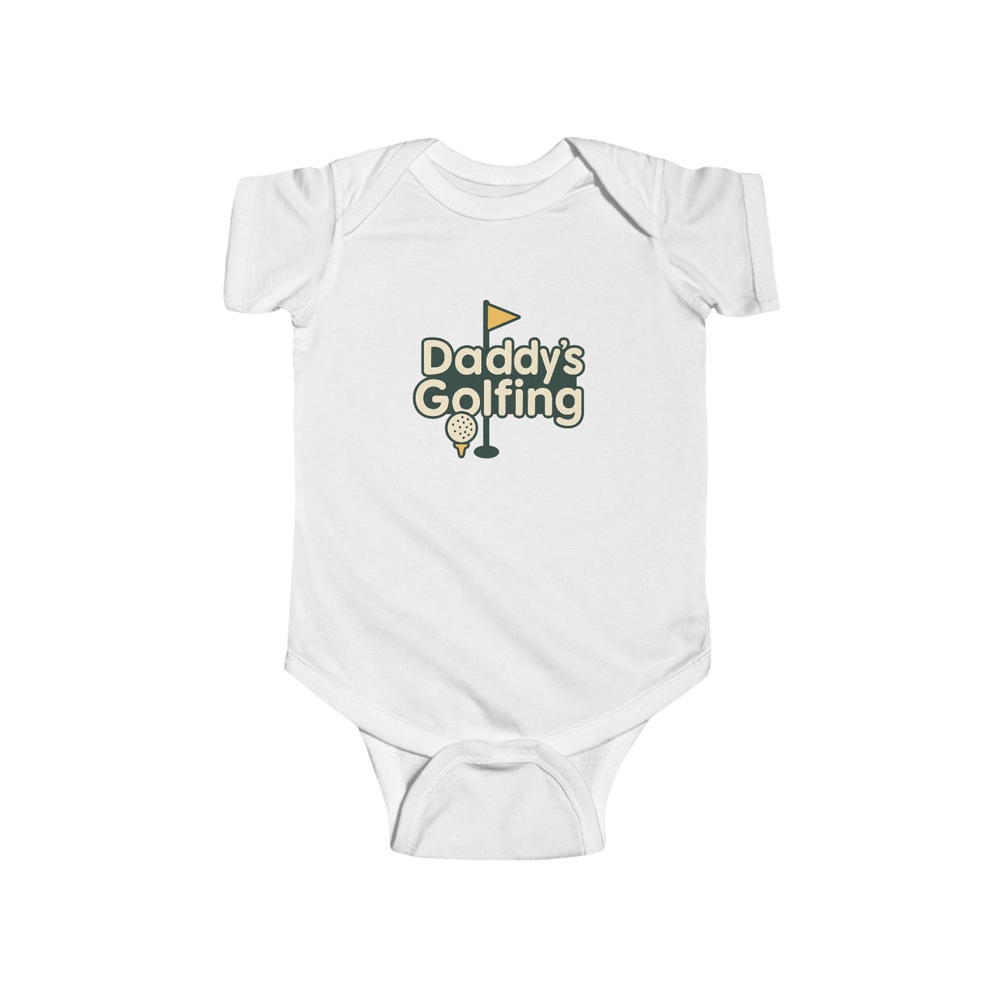 Daddy's Golfing - Infant Bodysuit, Cute Baby Outfit, Baby Shower Gift, Golfer Parent Clothing, Newborn Golf Shirt