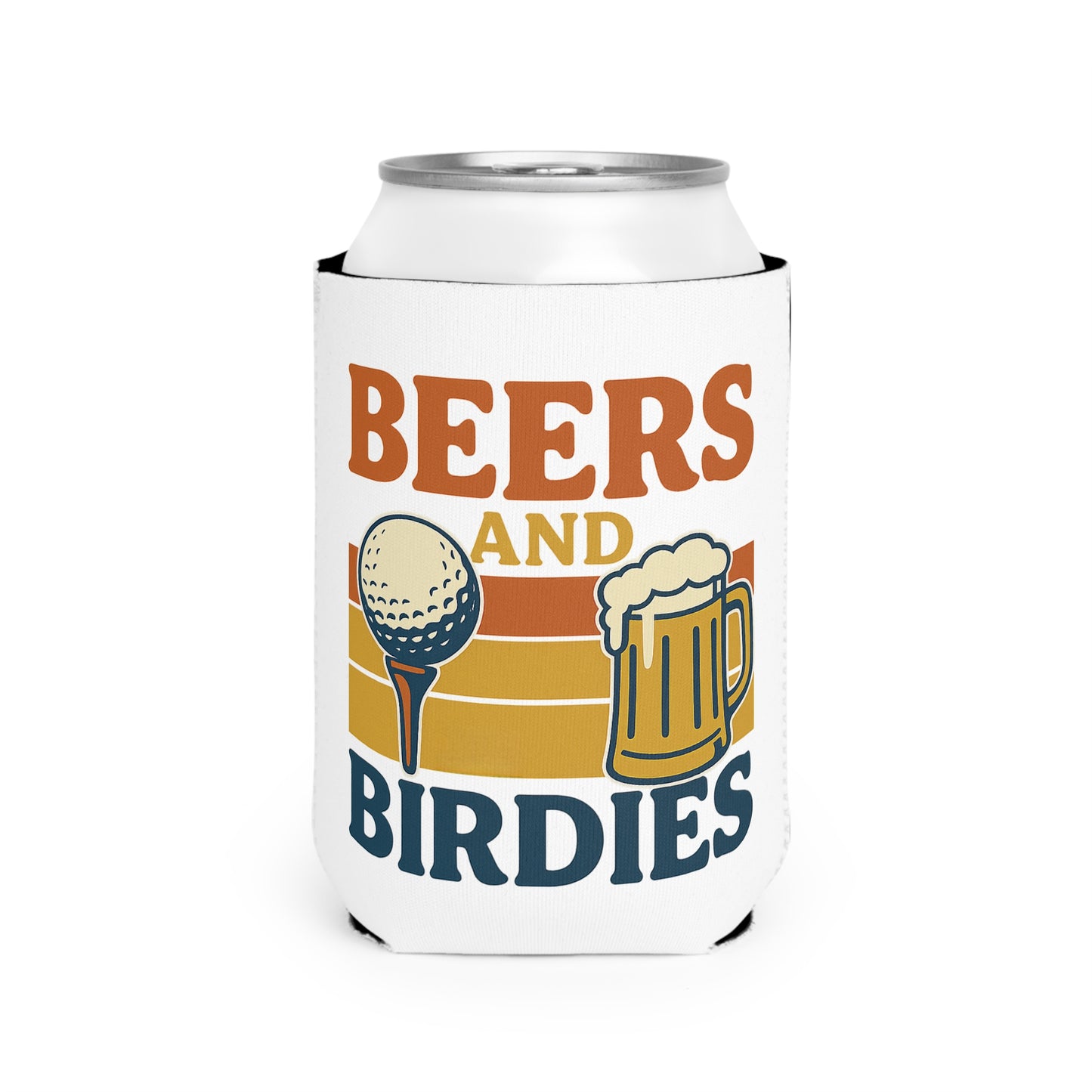 Beers and Birdies - Beer Can Cooler Sleeve - Perfect for Golf Lovers, Tailgates, and Parties, For Sunday