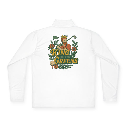 King of the Greens - Unisex Quarter Zip Pullover - Perfect for Golf Lovers, Sports Events, Casual Wear, Gifts