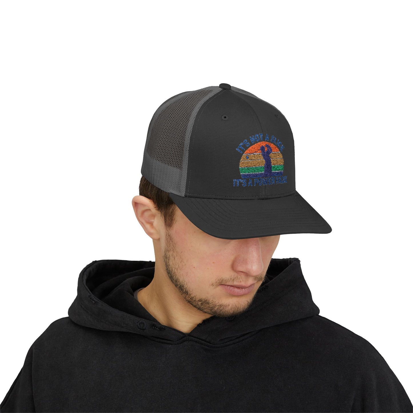 Colorful Power Fade Snapback Trucker Cap, Funny Golf Hat, Unique Baseball Cap, Gift for Golfers, Fashionable Outdoor Accessory