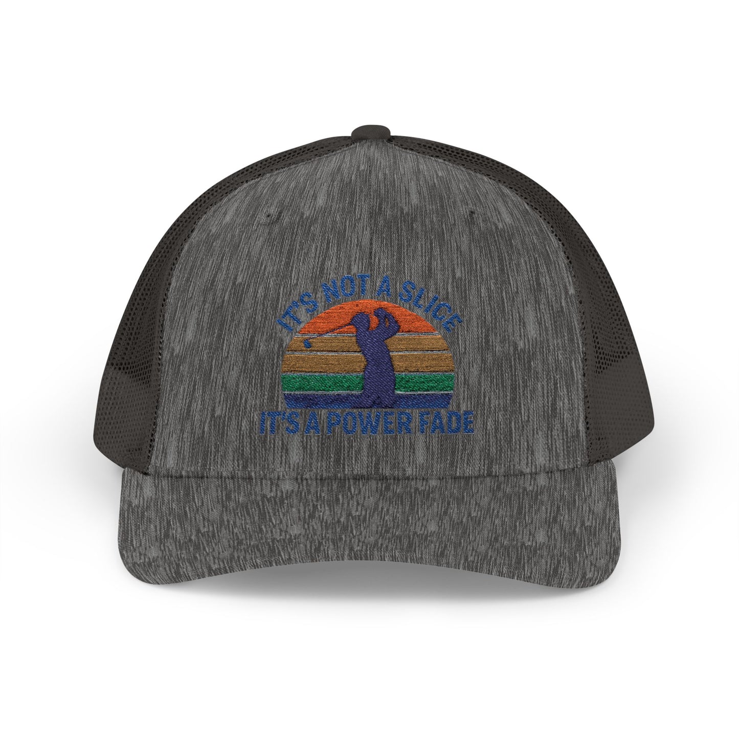 Colorful Power Fade Snapback Trucker Cap, Funny Golf Hat, Unique Baseball Cap, Gift for Golfers, Fashionable Outdoor Accessory