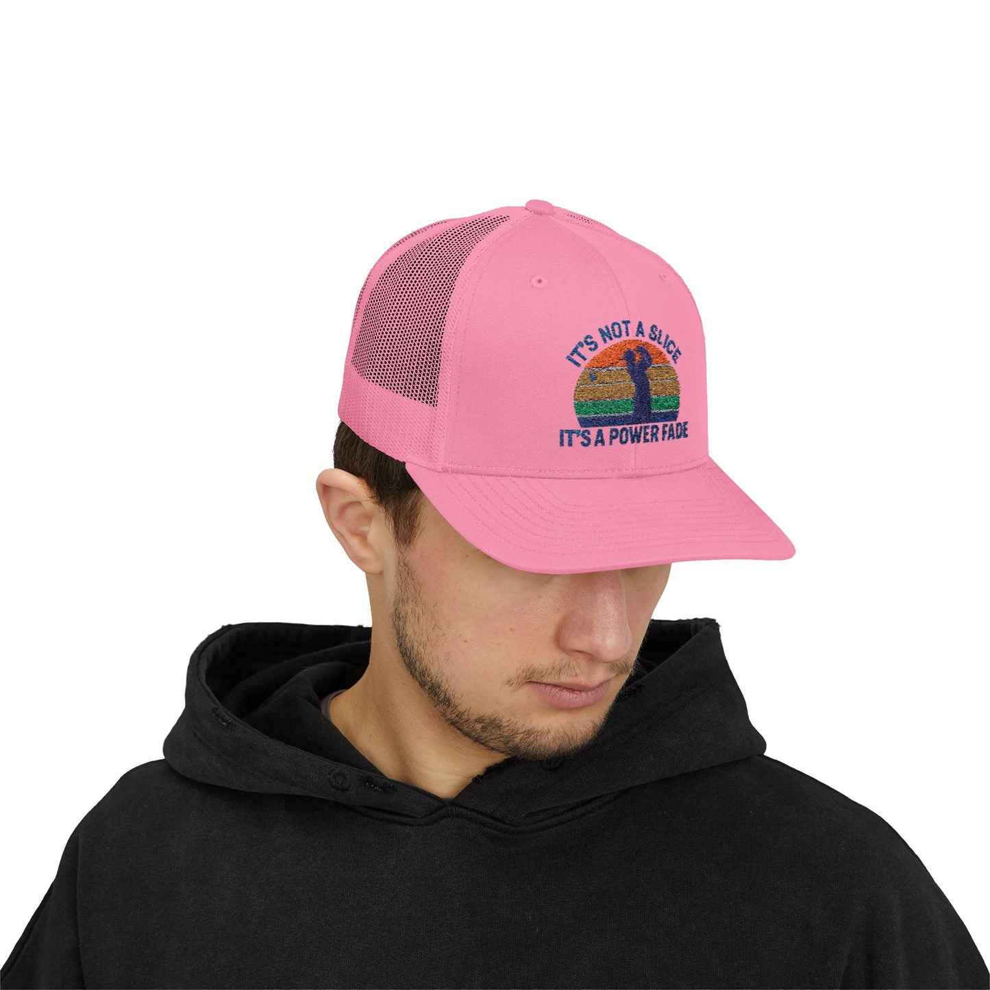 Colorful Power Fade Snapback Trucker Cap, Funny Golf Hat, Unique Baseball Cap, Gift for Golfers, Fashionable Outdoor Accessory