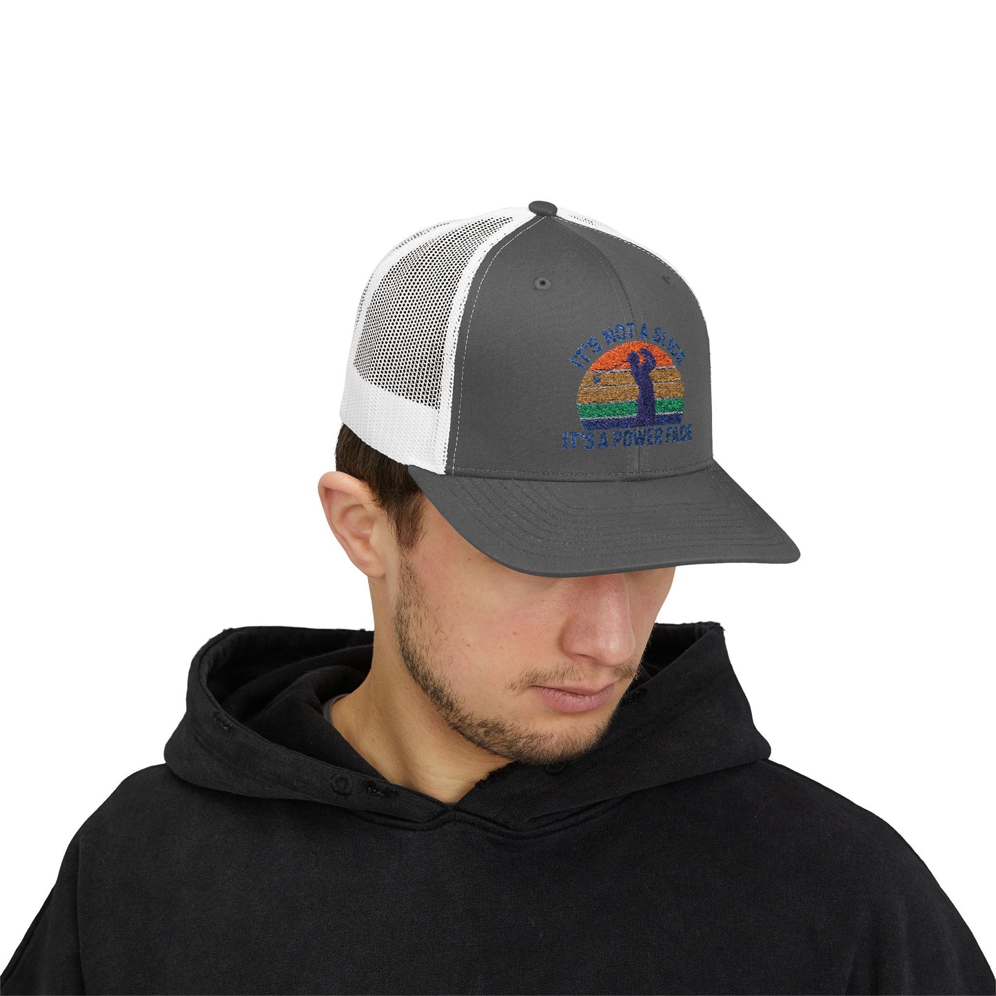 Colorful Power Fade Snapback Trucker Cap, Funny Golf Hat, Unique Baseball Cap, Gift for Golfers, Fashionable Outdoor Accessory