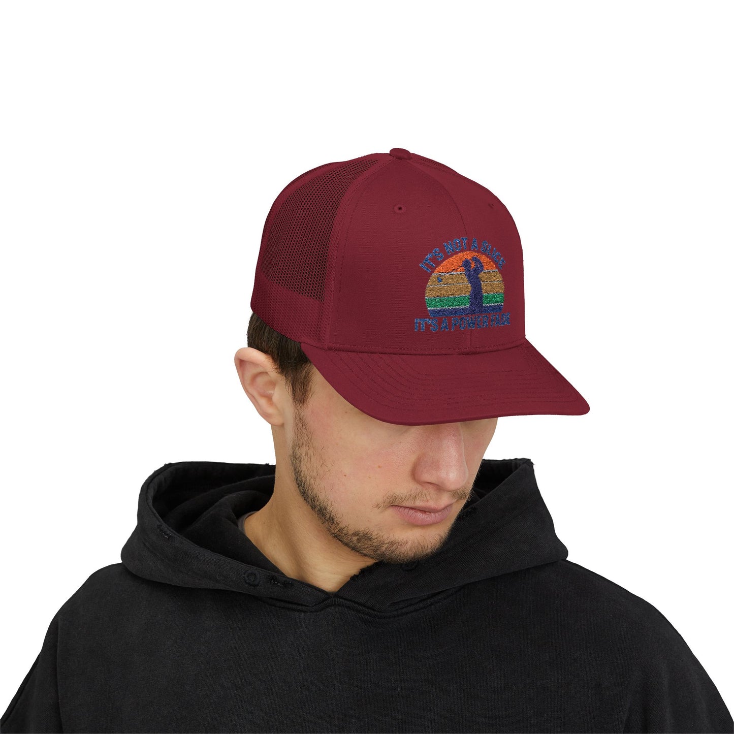 Colorful Power Fade Snapback Trucker Cap, Funny Golf Hat, Unique Baseball Cap, Gift for Golfers, Fashionable Outdoor Accessory