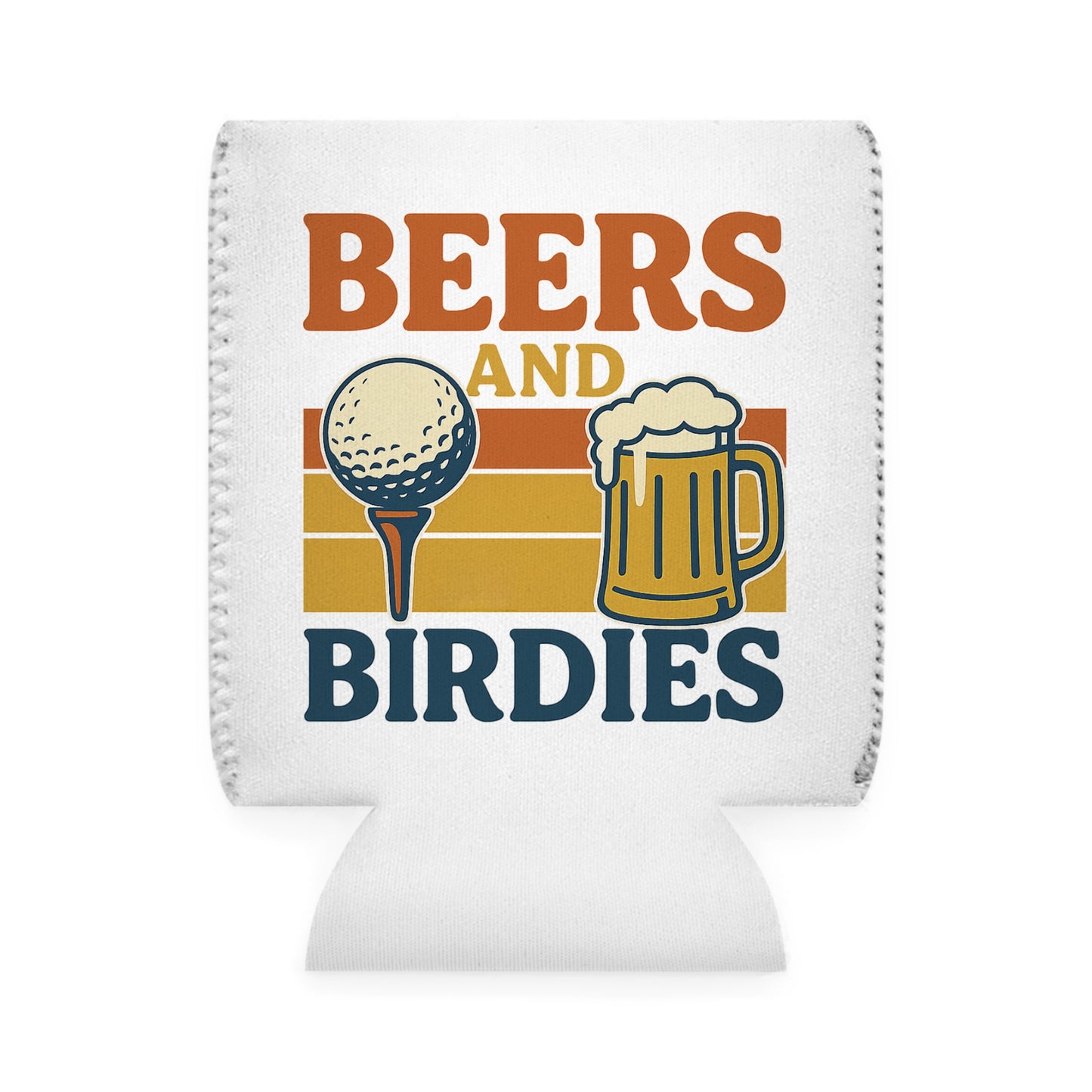 Beers and Birdies - Beer Can Cooler Sleeve - Perfect for Golf Lovers, Tailgates, and Parties, For Sunday
