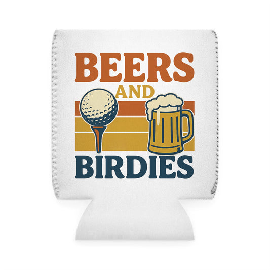 Beers and Birdies - Beer Can Cooler Sleeve - Perfect for Golf Lovers, Tailgates, and Parties, For Sunday