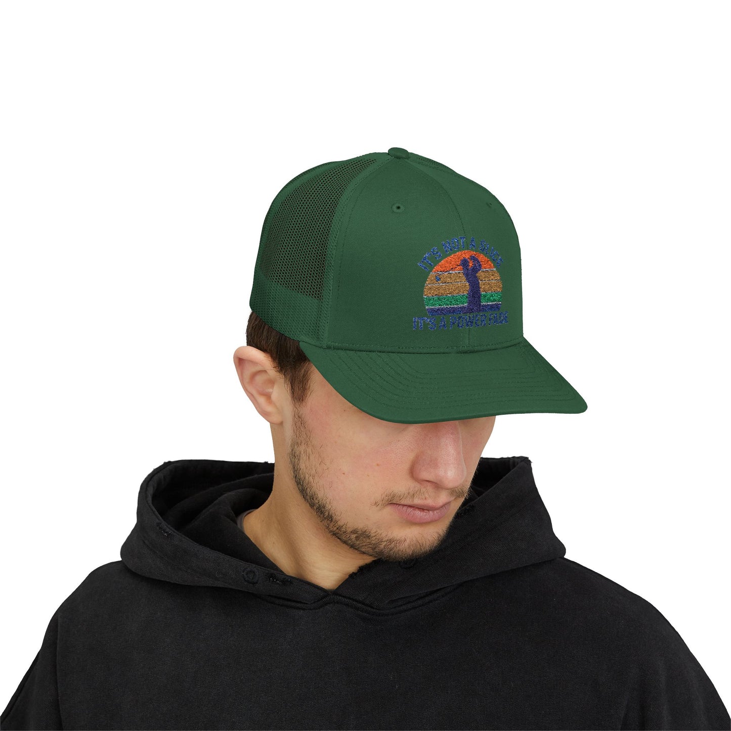 Colorful Power Fade Snapback Trucker Cap, Funny Golf Hat, Unique Baseball Cap, Gift for Golfers, Fashionable Outdoor Accessory