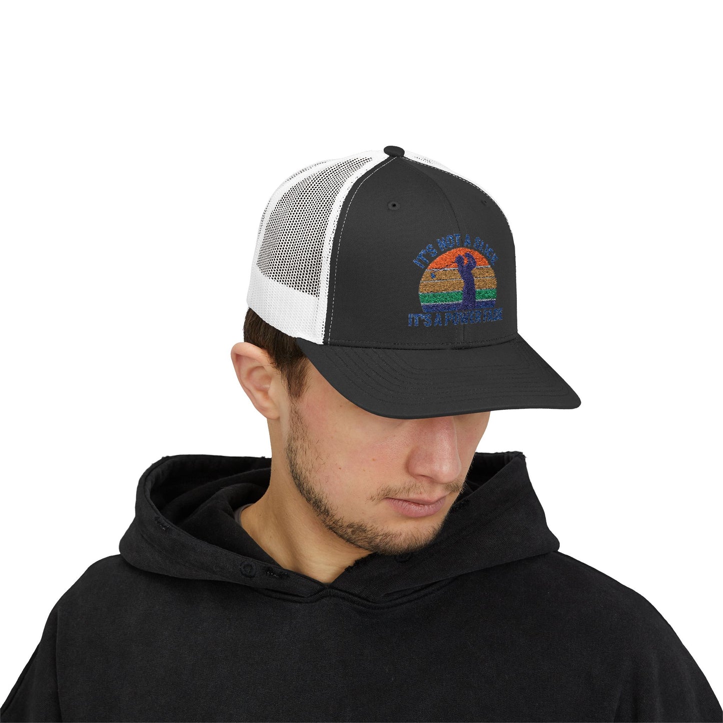 Colorful Power Fade Snapback Trucker Cap, Funny Golf Hat, Unique Baseball Cap, Gift for Golfers, Fashionable Outdoor Accessory