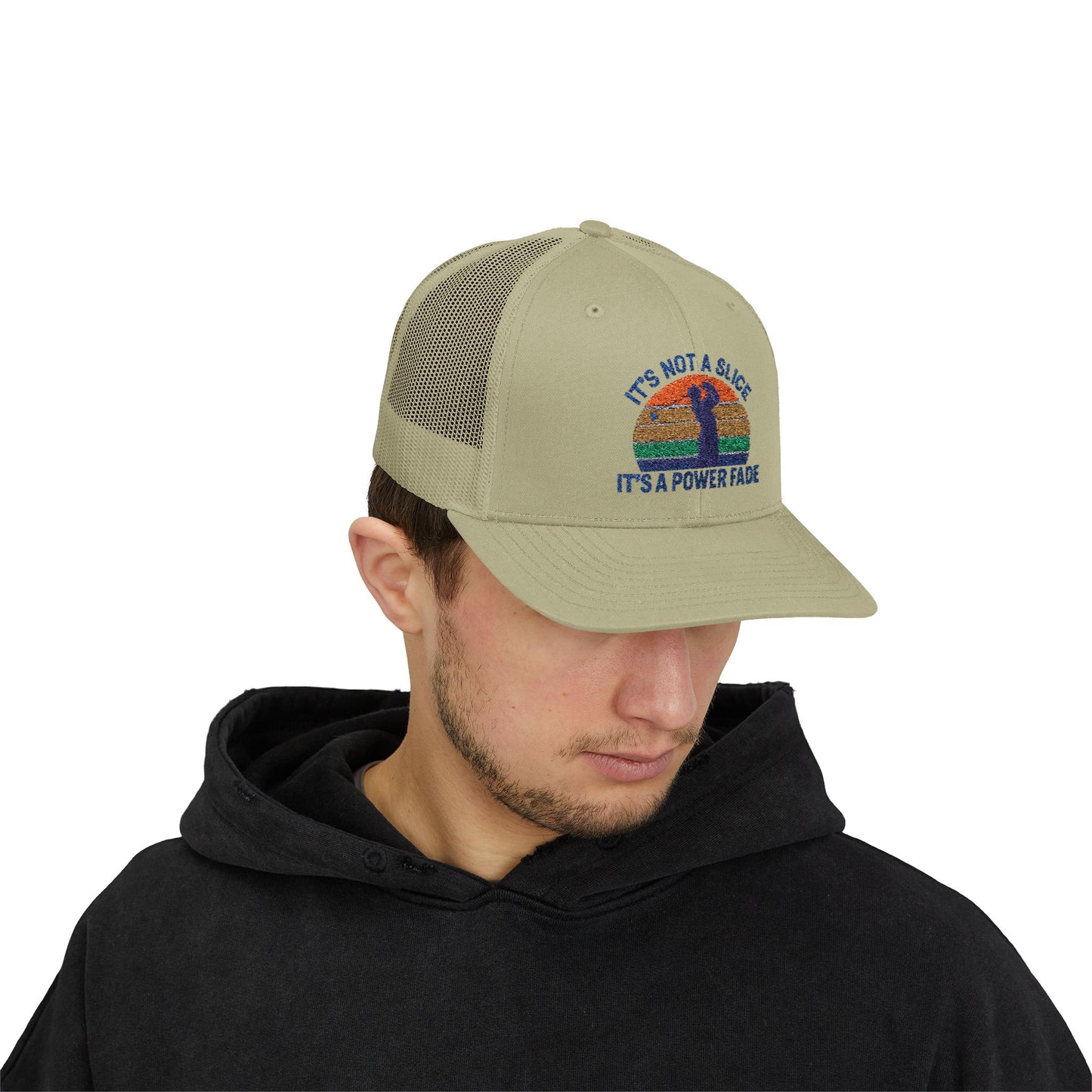 Colorful Power Fade Snapback Trucker Cap, Funny Golf Hat, Unique Baseball Cap, Gift for Golfers, Fashionable Outdoor Accessory