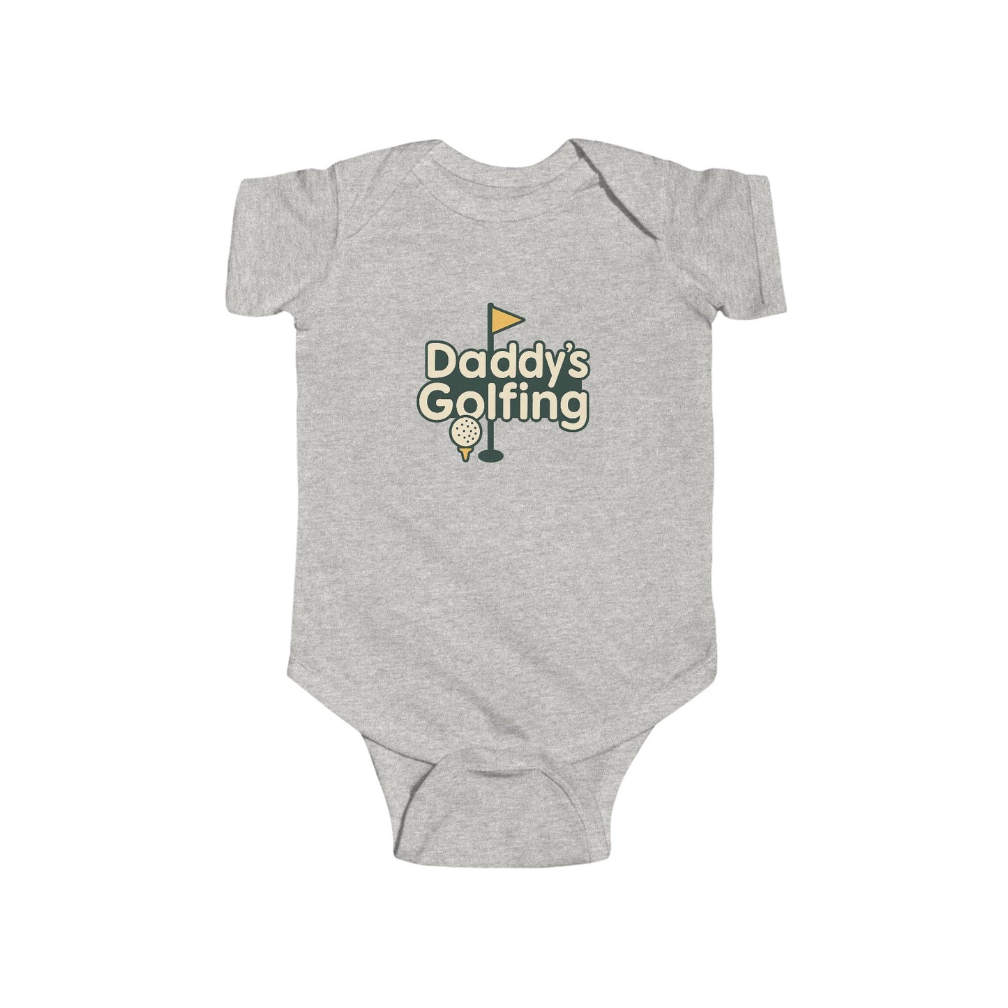Daddy's Golfing - Infant Bodysuit, Cute Baby Outfit, Baby Shower Gift, Golfer Parent Clothing, Newborn Golf Shirt